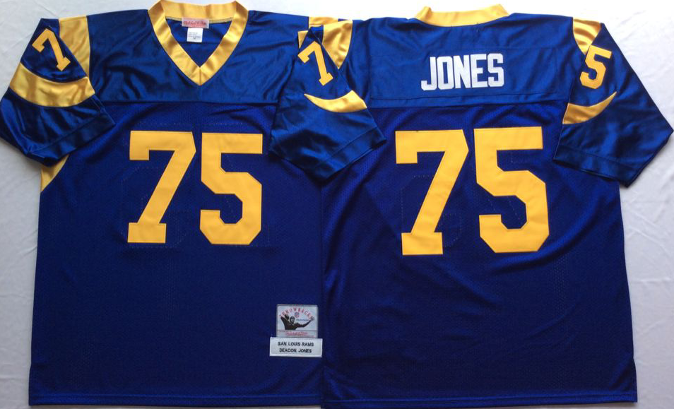 NCAA Men san louis rams Blue #75 jones->more ncaa teams->NCAA Jersey